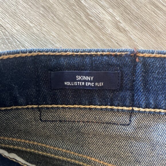 Hollister California Mens 34x32 Distressed Skinny Epic Flex Pants Denim Jeans - Picture 3 of 4